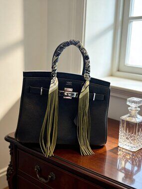 Olive Green Horse Print Fringe Handbag Wrap- Scarf Purse Accessory